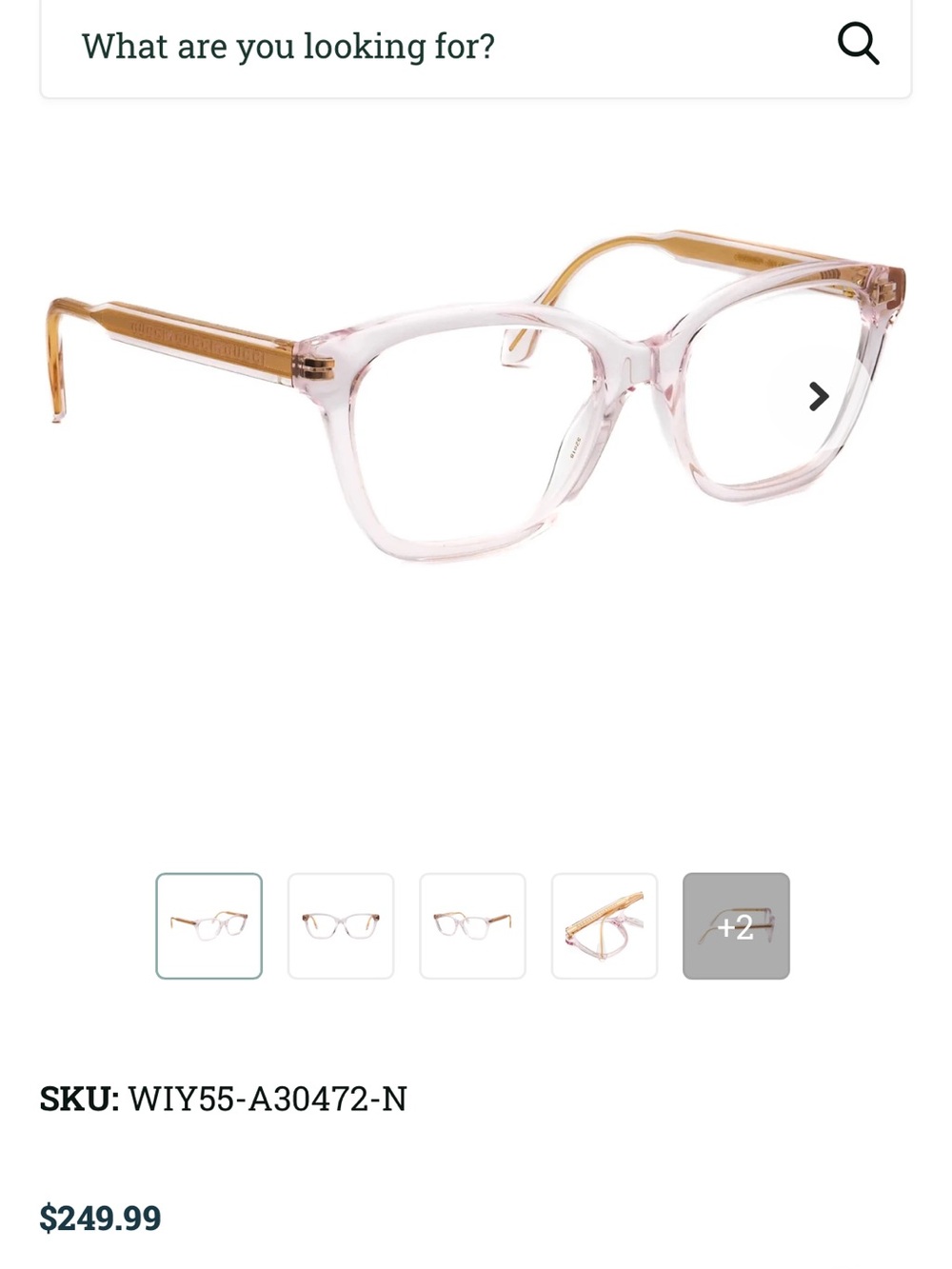 Gucci Translucent Peach Rectangular Glasses with Logo Temple